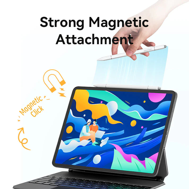 Vention 3-in-1 Magnetic Stylus Pen White Aluminum Alloy Type | KQLW0