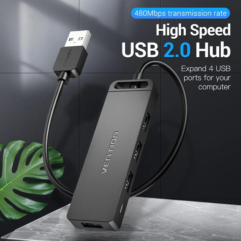 4-Port USB 2.0 Hub With Power Supply | Black | 1M  | CHMBF |