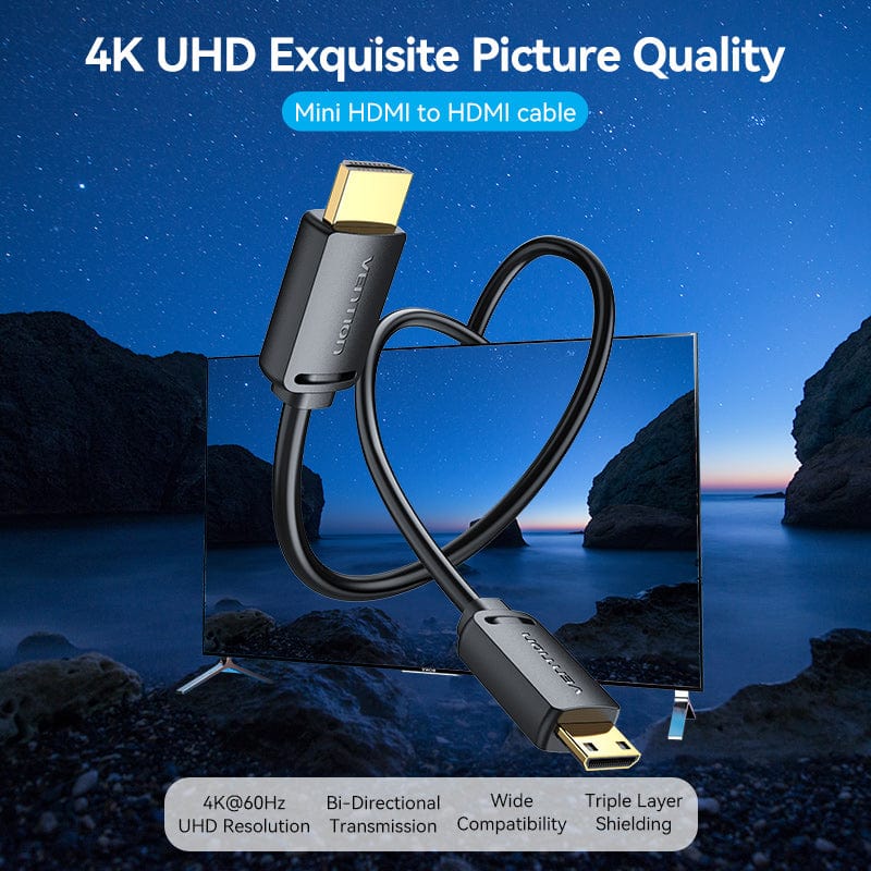 HDMI-C Male to HDMI-A Male HD Cable | Ultra HD HDMI Cable