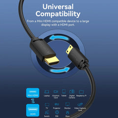 HDMI-C Male to HDMI-A Male HD Cable | Ultra HD HDMI Cable