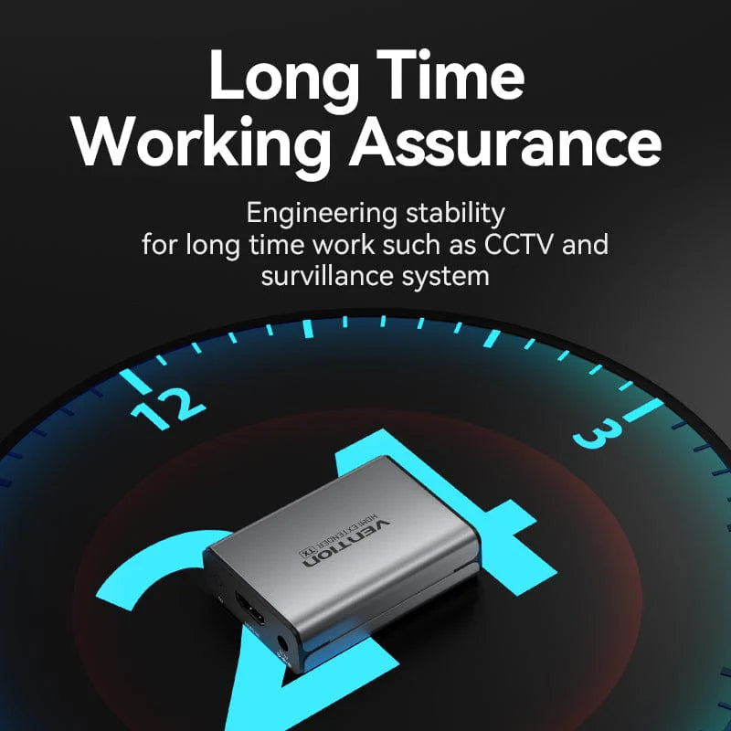 Vention HDMI™  | AKGH0-EU | Network Cable Extender 60M Gray Aluminum Alloy Type EU Standard