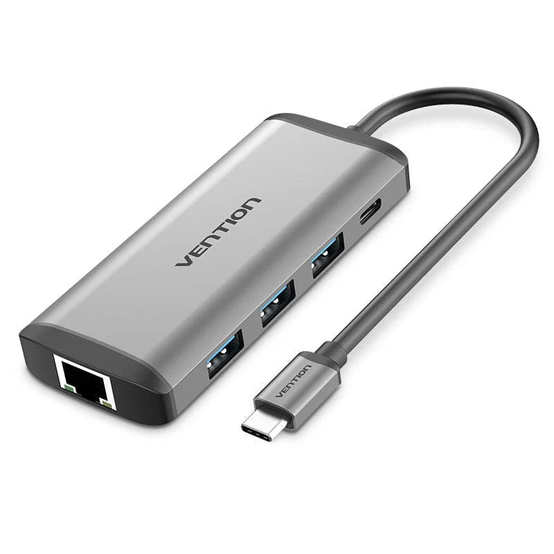 Vention Type-C to HDMI/USB3.0*3/RJ45/TF/SD/PD Converter | CNDBH